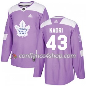 Adidas Maillot de Hockey Toronto Maple Leafs Nazem Kadri 43 2017-2018 Violet Fights Cancer Practice Authentic - Homme